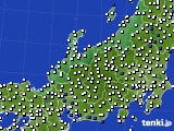 北陸地方のアメダス実況(風向・風速)(2025年01月22日)