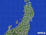 2025年01月27日の東北地方のアメダス(風向・風速)