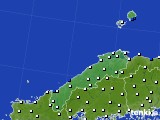 2025年01月27日の島根県のアメダス(風向・風速)