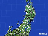 2025年01月28日の東北地方のアメダス(風向・風速)