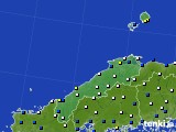 2025年01月28日の島根県のアメダス(風向・風速)