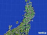 2025年01月29日の東北地方のアメダス(風向・風速)