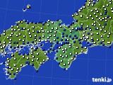 2025年01月29日の近畿地方のアメダス(風向・風速)