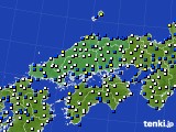 2025年01月29日の中国地方のアメダス(風向・風速)