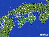 2025年01月29日の四国地方のアメダス(風向・風速)
