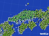 2025年01月30日の中国地方のアメダス(風向・風速)