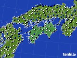 2025年01月30日の四国地方のアメダス(風向・風速)