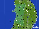 2025年01月31日の秋田県のアメダス(風向・風速)