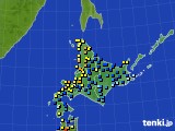 北海道地方のアメダス実況(積雪深)(2025年02月03日)