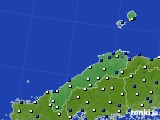 2025年02月03日の島根県のアメダス(風向・風速)