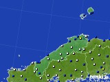 2025年02月04日の島根県のアメダス(風向・風速)