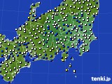 2025年02月06日の関東・甲信地方のアメダス(風向・風速)