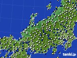 北陸地方のアメダス実況(風向・風速)(2025年02月06日)