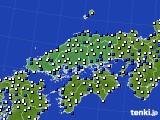 中国地方のアメダス実況(風向・風速)(2025年02月06日)
