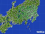2025年02月07日の関東・甲信地方のアメダス(風向・風速)