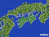 2025年02月07日の四国地方のアメダス(風向・風速)