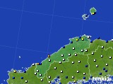 2025年02月07日の島根県のアメダス(風向・風速)