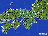 2025年02月09日の近畿地方のアメダス(風向・風速)