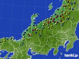 北陸地方のアメダス実況(積雪深)(2025年02月14日)