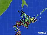北海道地方のアメダス実況(日照時間)(2025年02月15日)