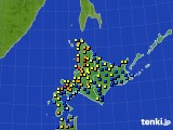 北海道地方のアメダス実況(積雪深)(2025年02月16日)