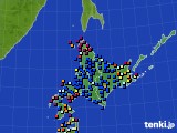 北海道地方のアメダス実況(日照時間)(2025年02月16日)