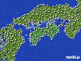 2025年02月16日の四国地方のアメダス(風向・風速)