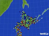 北海道地方のアメダス実況(日照時間)(2025年02月19日)