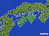 2025年02月19日の四国地方のアメダス(風向・風速)