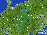 長野県のアメダス実況(風向・風速)(2025年02月19日)