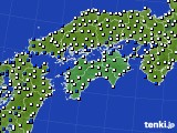 2025年02月20日の四国地方のアメダス(風向・風速)