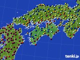 四国地方のアメダス実況(日照時間)(2025年02月24日)