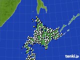 北海道地方のアメダス実況(風向・風速)(2025年02月24日)
