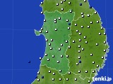 2025年02月24日の秋田県のアメダス(風向・風速)