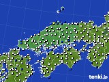 2025年02月25日の中国地方のアメダス(風向・風速)