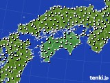 2025年02月27日の四国地方のアメダス(風向・風速)