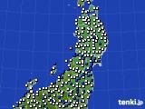 2025年03月06日の東北地方のアメダス(風向・風速)