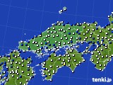 2025年03月06日の中国地方のアメダス(風向・風速)