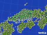 2025年03月13日の中国地方のアメダス(風向・風速)