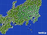 2025年03月15日の関東・甲信地方のアメダス(風向・風速)