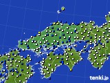 2025年03月21日の中国地方のアメダス(風向・風速)