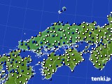 2025年03月22日の中国地方のアメダス(風向・風速)