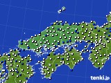 2025年03月23日の中国地方のアメダス(風向・風速)