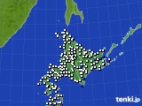 北海道地方のアメダス実況(風向・風速)(2025年03月25日)
