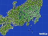 2025年03月25日の関東・甲信地方のアメダス(風向・風速)