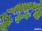 2025年03月25日の四国地方のアメダス(風向・風速)