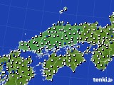 2025年03月26日の中国地方のアメダス(風向・風速)