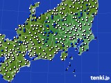 2025年03月27日の関東・甲信地方のアメダス(風向・風速)