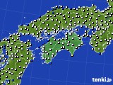 2025年04月01日の四国地方のアメダス(風向・風速)