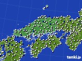 2025年04月05日の中国地方のアメダス(風向・風速)